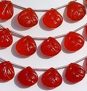 Carnelian Gemstone Carved Beads