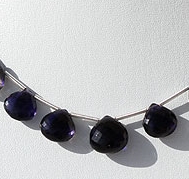Iolite Gemstone Heart Briolette