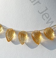 Citrine Gemstone  Carved leaf