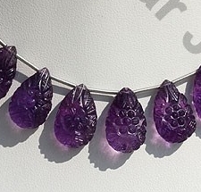 Amethyst Carved Flat Pear
