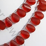Carnelian Gemstone Twisted Flat Pear