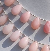 Pink Opal Gemstone  Flat Pear Briolette