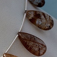Copper Rutilated Quartz  Flat Pear Plain