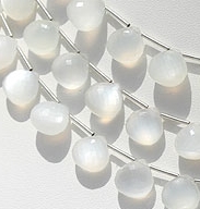 White Moonstone Heart Briolette