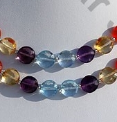 Semi Precious Gemstone Faceted Coin