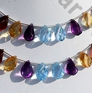 Semi Precious Gemstone Twisted Tear Drop