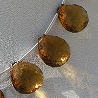 aaa Cognac Quartz  Concave Cut Faceted Heart