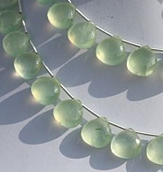 Prehnite Gemstone  Heart Briolette