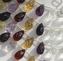 Semi Precious Multi Carved Drops