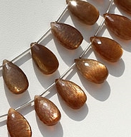 Golden Moonstone Flat Pear Briolette
