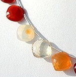 Mexican Fire Opal Cushion Beads