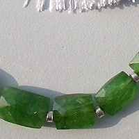 Tsavorite Gemstone Faceted Rectangle Beads