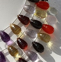 Semi Precious Multi concave tear drops