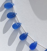 Navy Blue Chalcedony Fancy beads