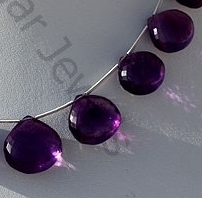 Amethyst Gemstone Heart Briolette