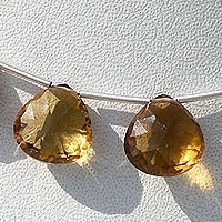 wholesale Cognac Quartz  Concave Cut Faceted Heart