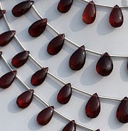 Rhodolite Garnet  Flat Pear Briolette