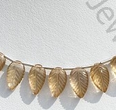 Champagne Citrine Carved Leaf