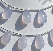 Chalcedony Gemstone Flat Pear Briolette