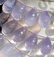 Lavender Quartz Concave Cut Drop