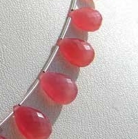 Rhodochrosite Gemstone  Flat Pear Briolette