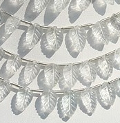White Topaz Gemstone Carved Leaf