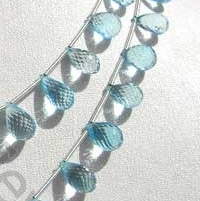 Blue Topaz Gemstone Tear Drops Briolette