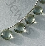 Green Amethyst Gemstone Cushion Beads