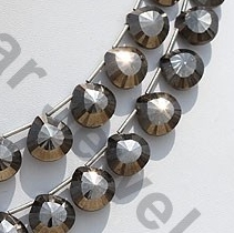 Pyrite Gemstone Concave Cut Heart