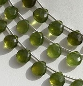 8 inch strand Vesuvianite Heart Briolette