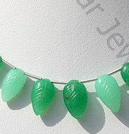 Chrysoprase Gemstone Carved Leaf