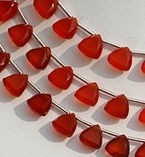 Carnelian Gemstone Trilliant Cut