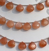 Orange Moonstone Heart Briolette