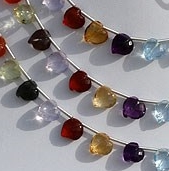 Semi Precious stone chubby heart briolette