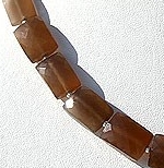 Coffee Moonstone Faceted Rectangle