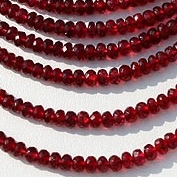 Red Spinal Faceted Rondelle