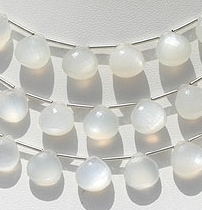White Moonstone Heart Briolette