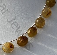 Golden Rutilated Quartz Onion Shape Beads