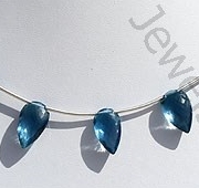 Blue Topaz Gemstone Conch Briolette