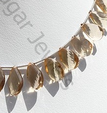 Champagne Citrine  Twisted Flat Pear