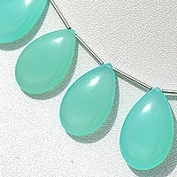 Dyed Blue Chalcedony  Flat Pear Plain