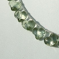 Green Amethyst Gemstone Chubby Heart beads