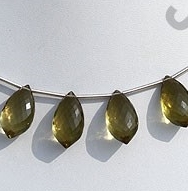 Olive Quartz Dolphin Briolette