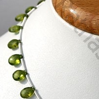 8 inch strand Vesuvianite Flat Pear Briolette