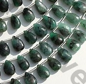 Emerald Gemstone Flat Pear Briolette