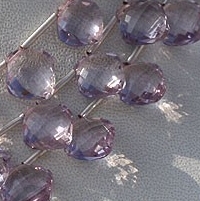 Pink Amethyst  Puffed Diamond Cut