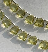 8 inch strand Lemon Quartz  Trilliant Beads
