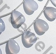 Chalcedony Gemstone Flat Pear Briolette