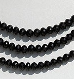 Black Tourmaline Gemstone Faceted Rondelle