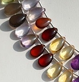 Semi Precious Gemstone Flat Pear Plain
